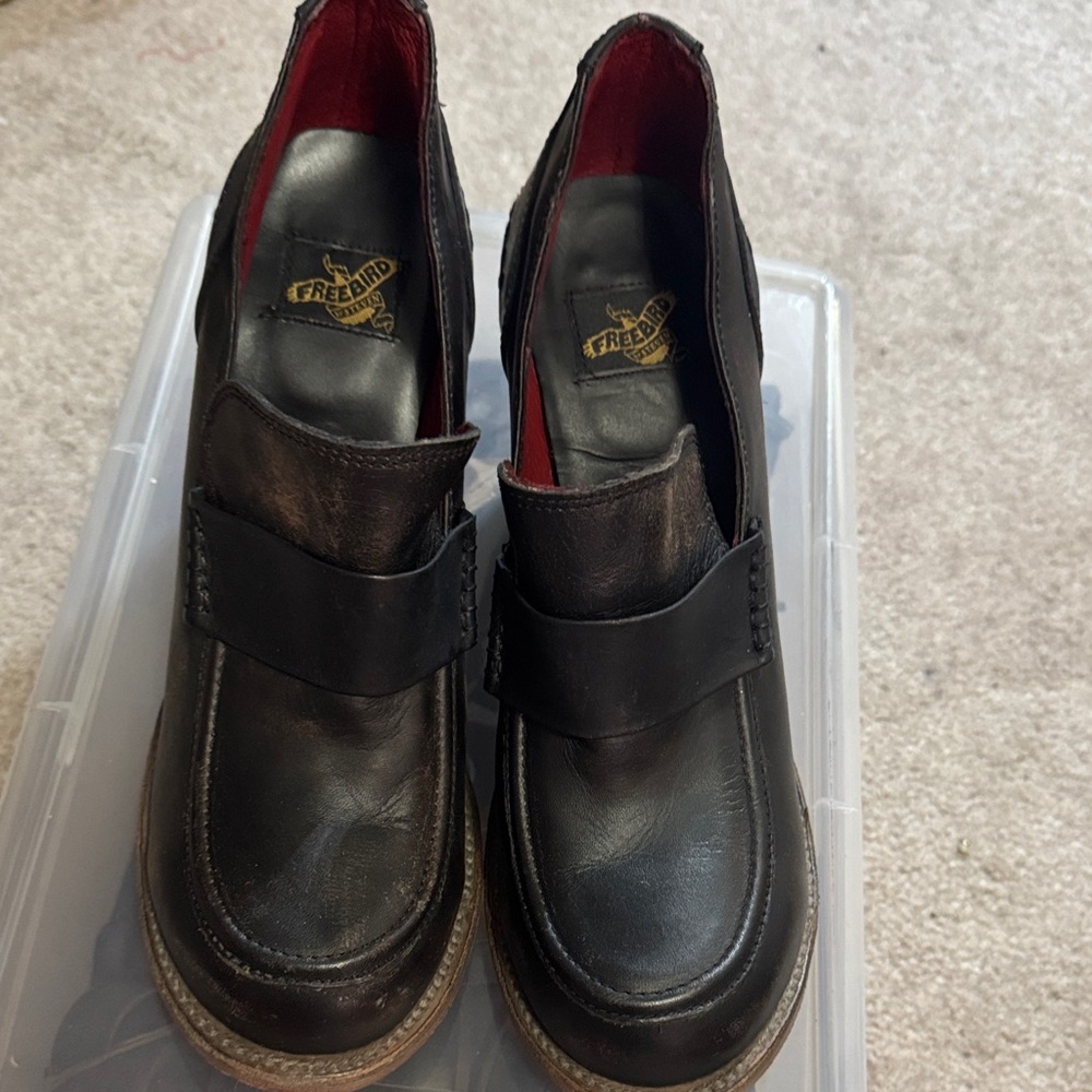 Freebird black/dark brown Leather Loafers.